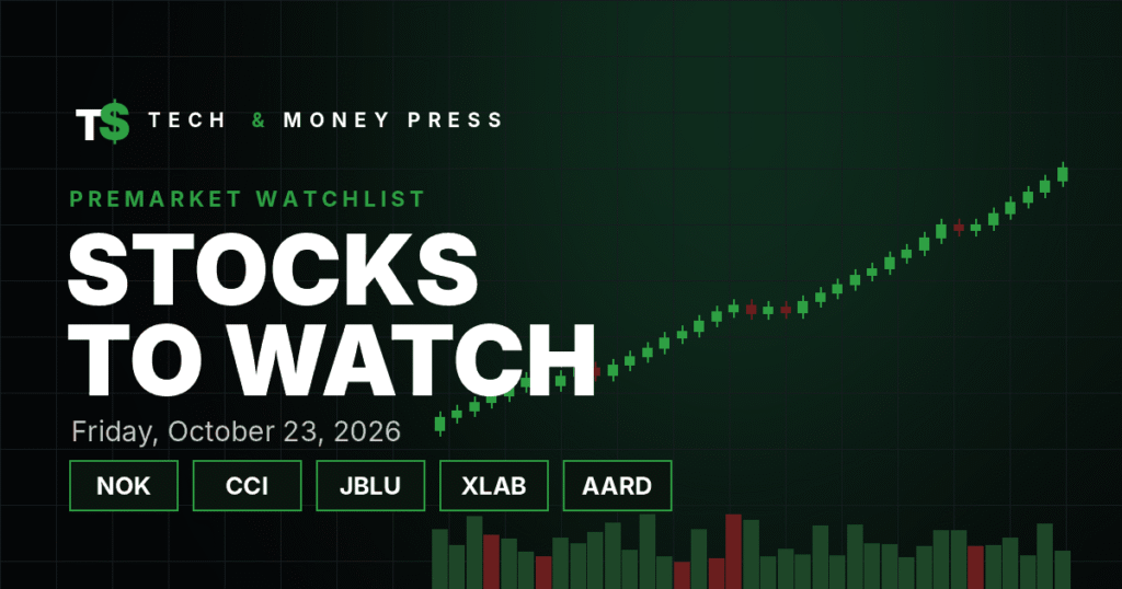 Stocks to Watch Friday, Oct. 23: Nokia, Crown Castle, JetBlue, Exascale Labs, Aardvark
